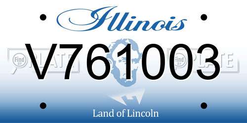 V761003 Illinois License Plate