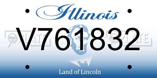 V761832 Illinois License Plate