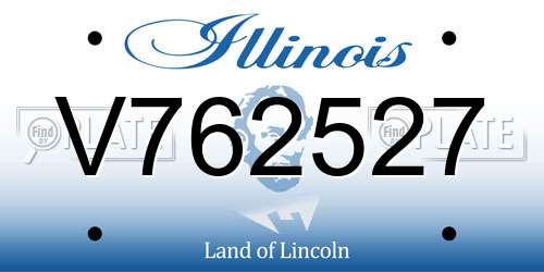 V762527 Illinois License Plate