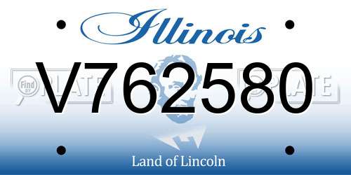 V762580 Illinois License Plate