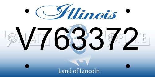 V763372 Illinois License Plate