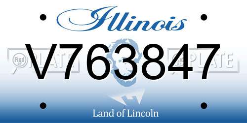 V763847 Illinois License Plate