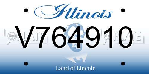 V764910 Illinois License Plate