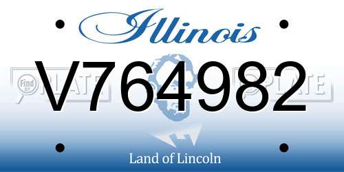 V764982 Illinois License Plate
