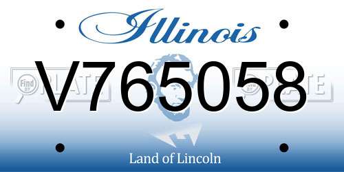 V765058 Illinois License Plate