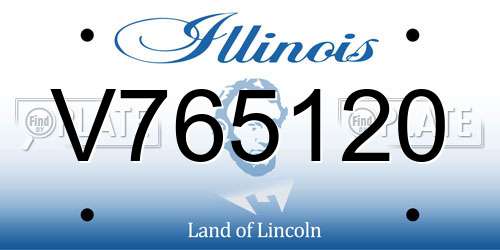 V765120 Illinois License Plate