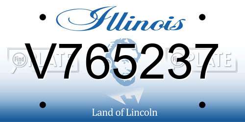 V765237 Illinois License Plate
