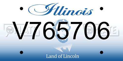 V765706 Illinois License Plate