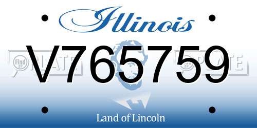V765759 Illinois License Plate