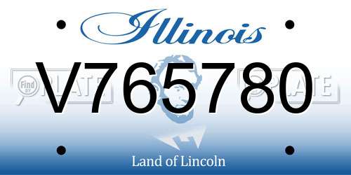 V765780 Illinois License Plate