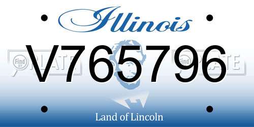 V765796 Illinois License Plate