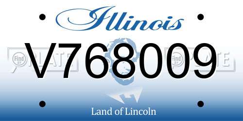 V768009 Illinois License Plate