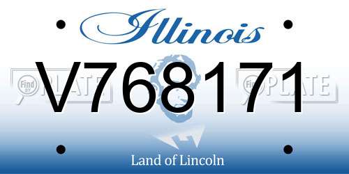 V768171 Illinois License Plate