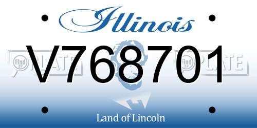 V768701 Illinois License Plate
