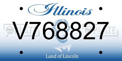 V768827 Illinois License Plate