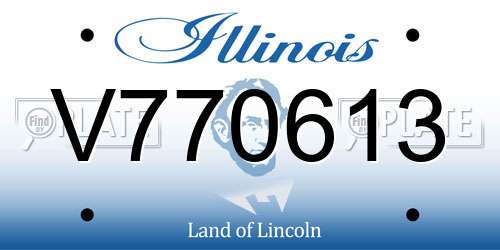 V770613 Illinois License Plate