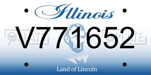 V771652 Illinois License Plate