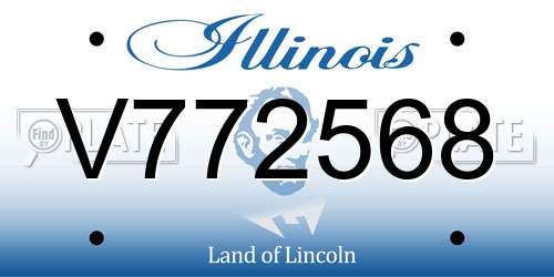 V772568 Illinois License Plate