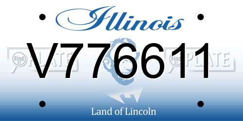 V776611 Illinois License Plate