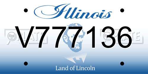 V777136 Illinois License Plate