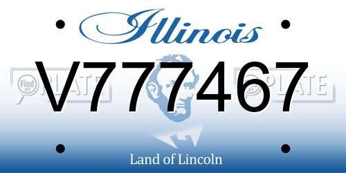 V777467 Illinois License Plate