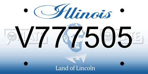 V777505 Illinois License Plate