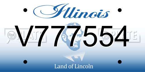 V777554 Illinois License Plate