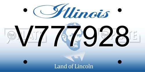 V777928 Illinois License Plate