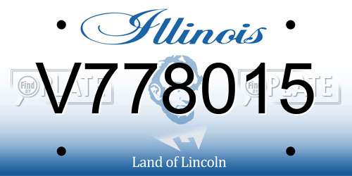 V778015 Illinois License Plate