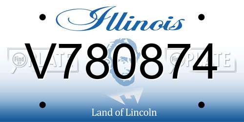 V780874 license plate in IL state