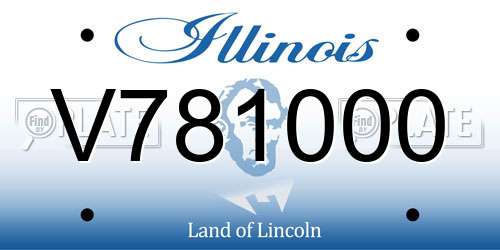 V781000 Illinois License Plate