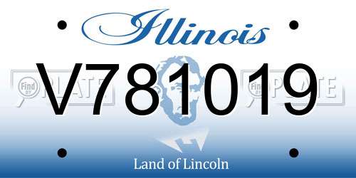 V781019 Illinois License Plate