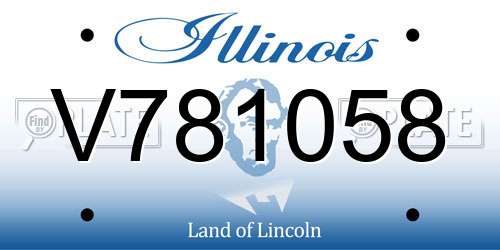 V781058 Illinois License Plate