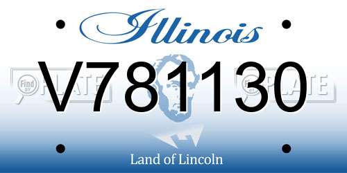 V781130 Illinois License Plate