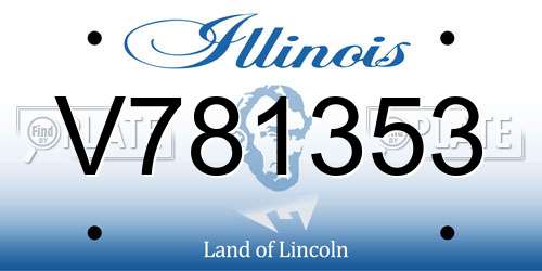 V781353 Illinois License Plate