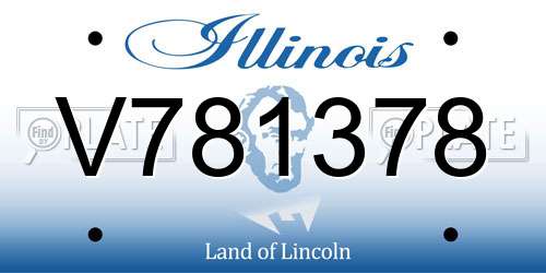V781378 Illinois License Plate