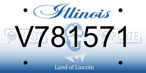 V781571 Illinois License Plate