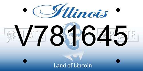 V781645 Illinois License Plate