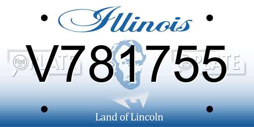 V781755 Illinois License Plate