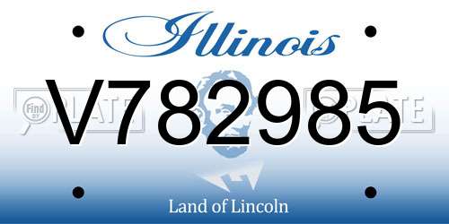 V782985 Illinois License Plate