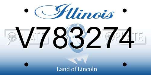 V783274 Illinois License Plate