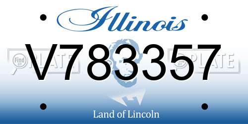 V783357 Illinois License Plate