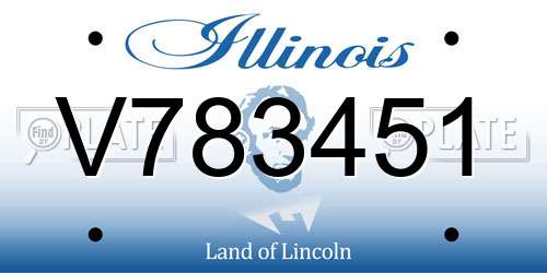 V783451 Illinois License Plate