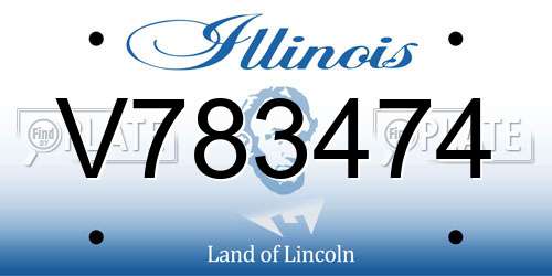 V783474 Illinois License Plate