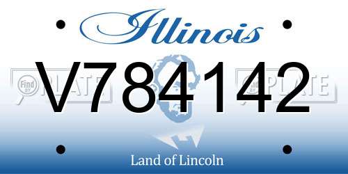 V784142 Illinois License Plate