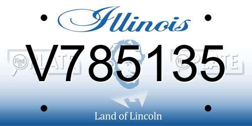 V785135 Illinois License Plate