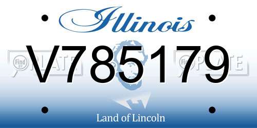 V785179 Illinois License Plate