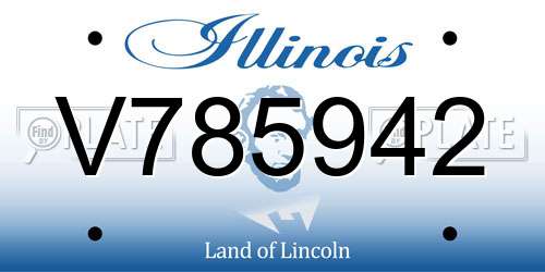V785942 Illinois License Plate