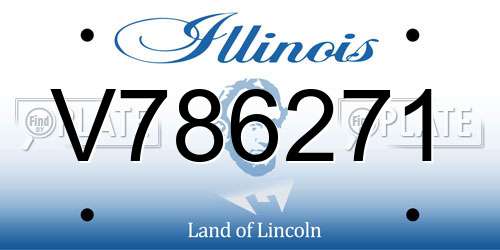 V786271 Illinois License Plate