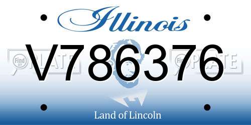 V786376 Illinois License Plate